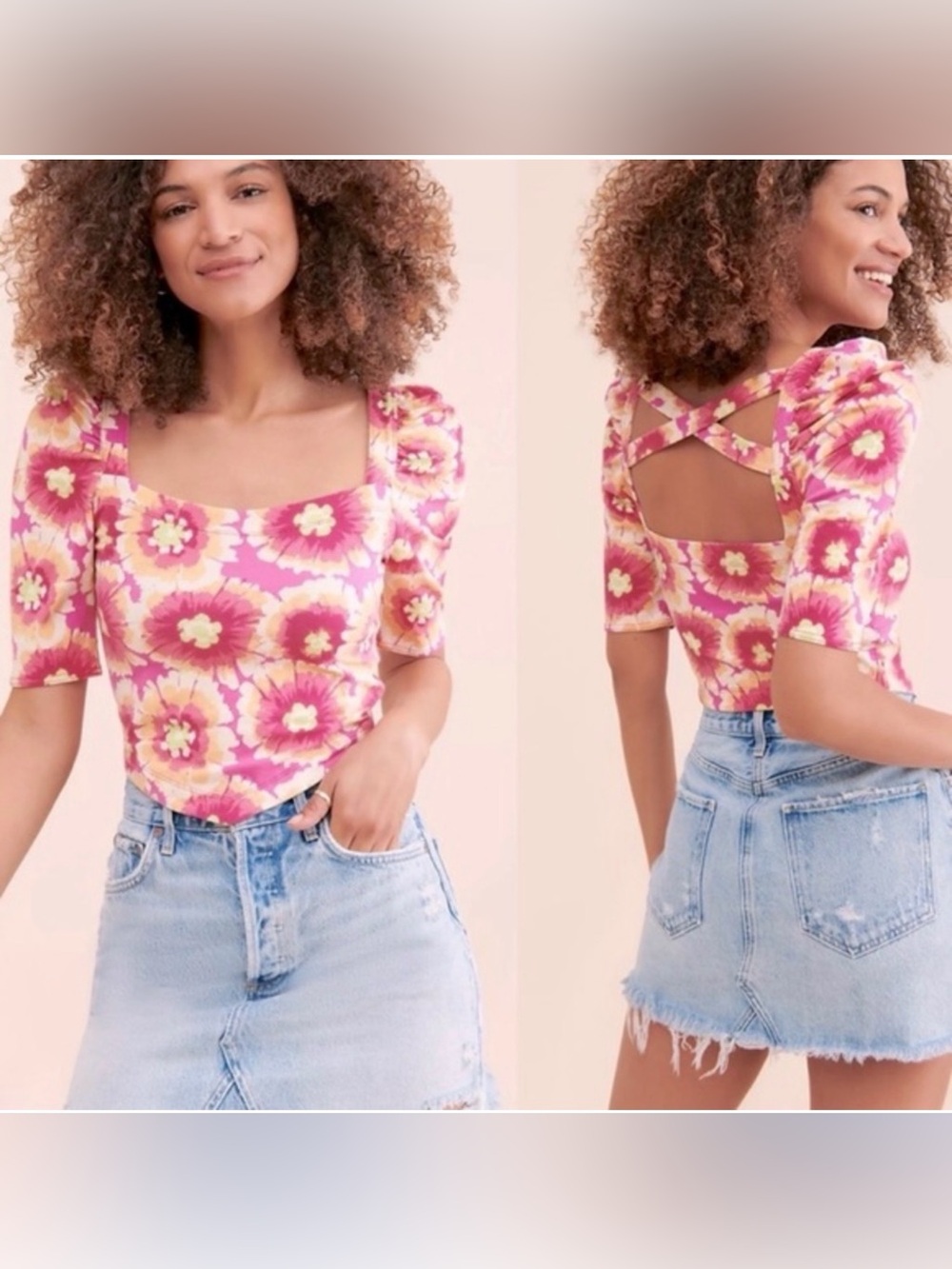 Free People Give Me More Top In Pop Combo - Picture 1 of 9